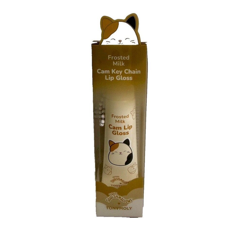 TONYMOLY x Squishmallows Cam Cat Lip Gloss Keychain – Frosted Milk – Exp 04/2028